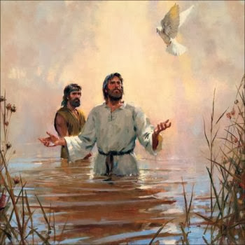 Dove descending on Jesus at His baptism - Artist unknown