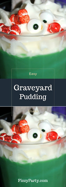 Easy Graveyard pudding snack for Halloween 