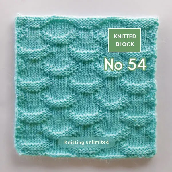 Knitted square pattern no 54 is a simple yet satisfying design. With only knit and purl stitches required, it's easy to get into a rhythm and memorize the pattern.