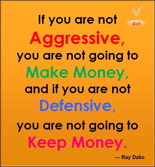 If You Are Not Aggressive, You Are Not Going To Make Money - Ray Dalio Famous Quotes Good Thoughts- Short Success Quote for student Life Lessons thing