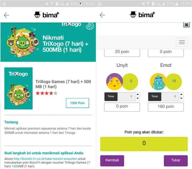 Cara Tukar Poin BonsTri dengan Kuota Internet Gratis Terbaru