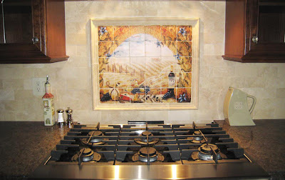 Wall mural - Italian tumbled stone murals, Kitchen wall decor