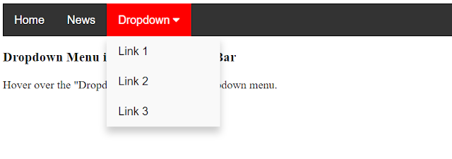  Dropdown Menu inside a Navigation Bar with HTML