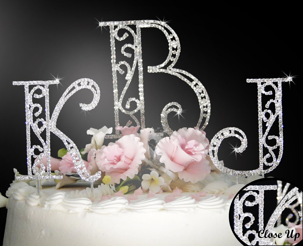 Discount Bridal Prices  Monogram Cake  Toppers  Wedding  