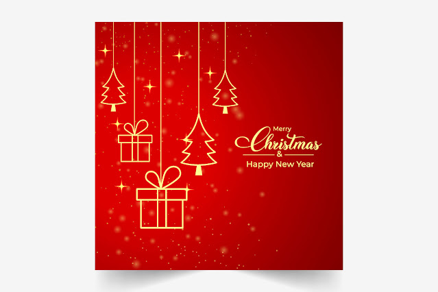 Christmas gift card vector design free download