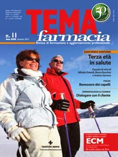 Tema Farmacia 2014-11 - Dicembre 2014 | ISSN 1827-3718 | TRUE PDF | Trimestrale | Professionisti | Farmacia
Da un’indagine Doxapharma Tema Farmacia risulta il mensile più letto dai farmacisti. Tutto quello che accade nel mondo della farmacia, che si tratti di attualità o di approfondimento medico, viene affrontato su Tema Farmacia in modo tempestivo, per fornire ai lettori spunti di riflessione e preparazione per la pratica quotidiana. Da più di trent’anni Tema Farmacia è identificata come un punto di riferimento prezioso per i titolari di farmacia e per tutti gli operatori del settore. L’inchiesta di taglio giornalistico approfondisce un argomento di particolare interesse per fornire ai lettori spunti di riflessione; si trattano argomenti come alimentazione, dieta, integratori, autodiagnosi, reparto dermocosmetico, farmacologia, medicina, dermatologia, fitoterapia, omeopatia, arredamento, marketing e gestione. L’intervista all’azienda, progetto farmacia, arredo & servizi, sul banco, sono di supporto per le aziende.
Gli autori provengono tutti da ambiti specialistici: medici, professori universitari, farmacologi, farmacisti, esperti di diritto farmaceutico e problemi fiscali, di economia sanitaria, di marketing e gestione della farmacia. Il lettore è aggiornato con argomenti tecnici e medico-scientifici di qualità.
Tema Farmacia offre ai lettori un servizio online per agevolare la loro formazione con l’opportunità di acquisire crediti ECM (Educazione Continua in Medicina) validi ai fini dell’aggiornamento e della riqualificazione professionale degli operatori della sanità, in questo caso i farmacisti.