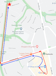 Map showing the suggested route for this hike.