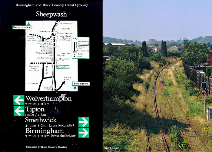 Tourist map at Dudley Port Junction and disused Dudley line