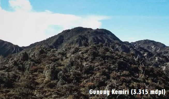 Profil Gunung Kemiri, ketinggian 3.314 mdpl
