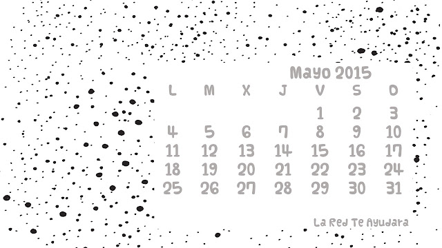 Fondo Escritorio con calendario Mayo 2015