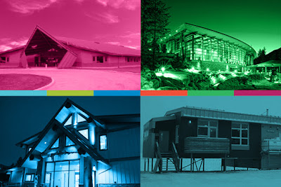 RAIC: Four Case Studies Exemplifying Best Practices in Architectural Co-design and Building with First Nations. Montage of the four buildings from the four case studies. 