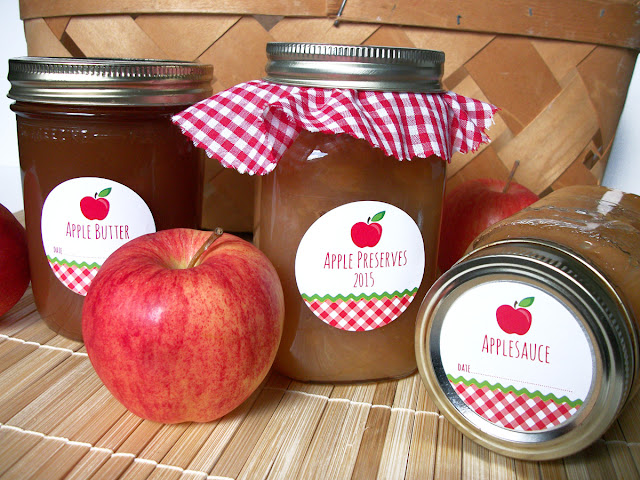 Gingham Apple Canning Jar Labels