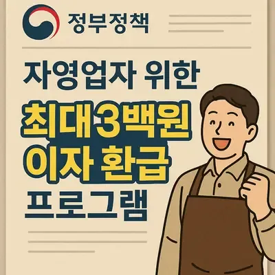 자영업자 위한 최대 3백만원 이자 환급 계획의 모든 정보