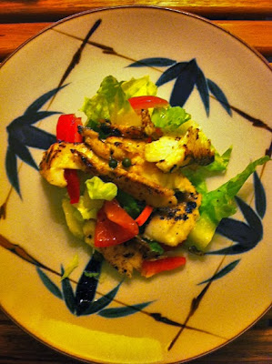 small plate of tilapia salad