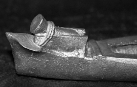 Mortar on prow of boat, Burma, bronze, 18 cent.
