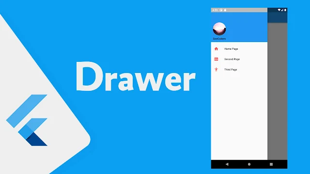 navigation drawer بجميع تفاصيلها في Flutter