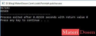 contoh program menggunakan fungsi putchar() contoh program menggunakan fungsi putchar()