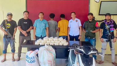 Ungkap Kasus Pencurian Beras, Tim Opsnal Polsek Rasbar Amankan Dua Pelaku