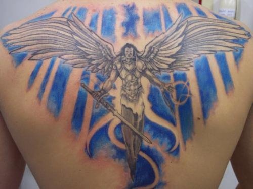 mens angel tattoo