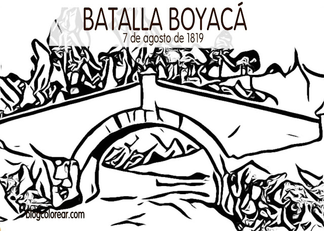 a caricatura para colorear de Simón Bolñivar batalla de Boyacá