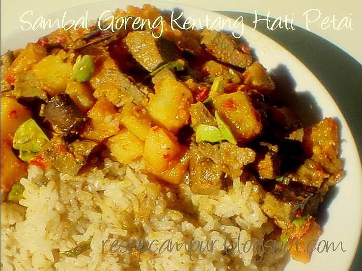 RESEP CAMPUR Sambal  Goreng  Kentang  Hati Pete 