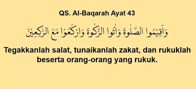 Surat Al-Baqarah Ayat 43: Arab, Arti, dan Tafsirnya