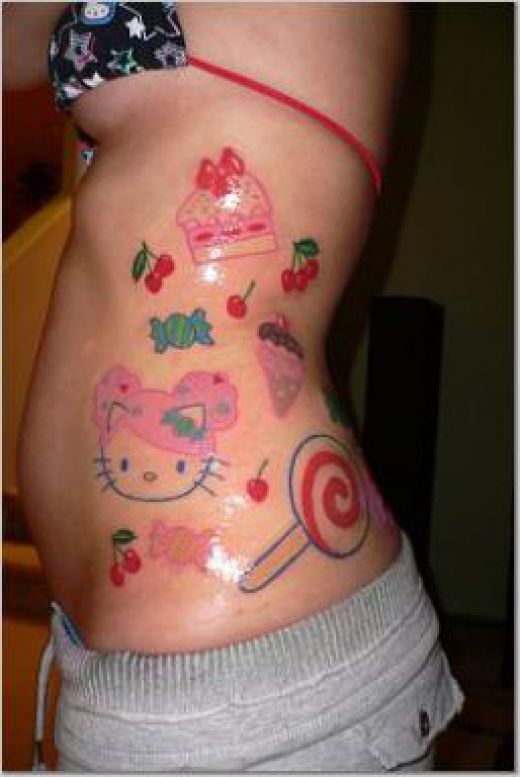 Tattoos Of Hello Kitty. Nice lil side hello kitty