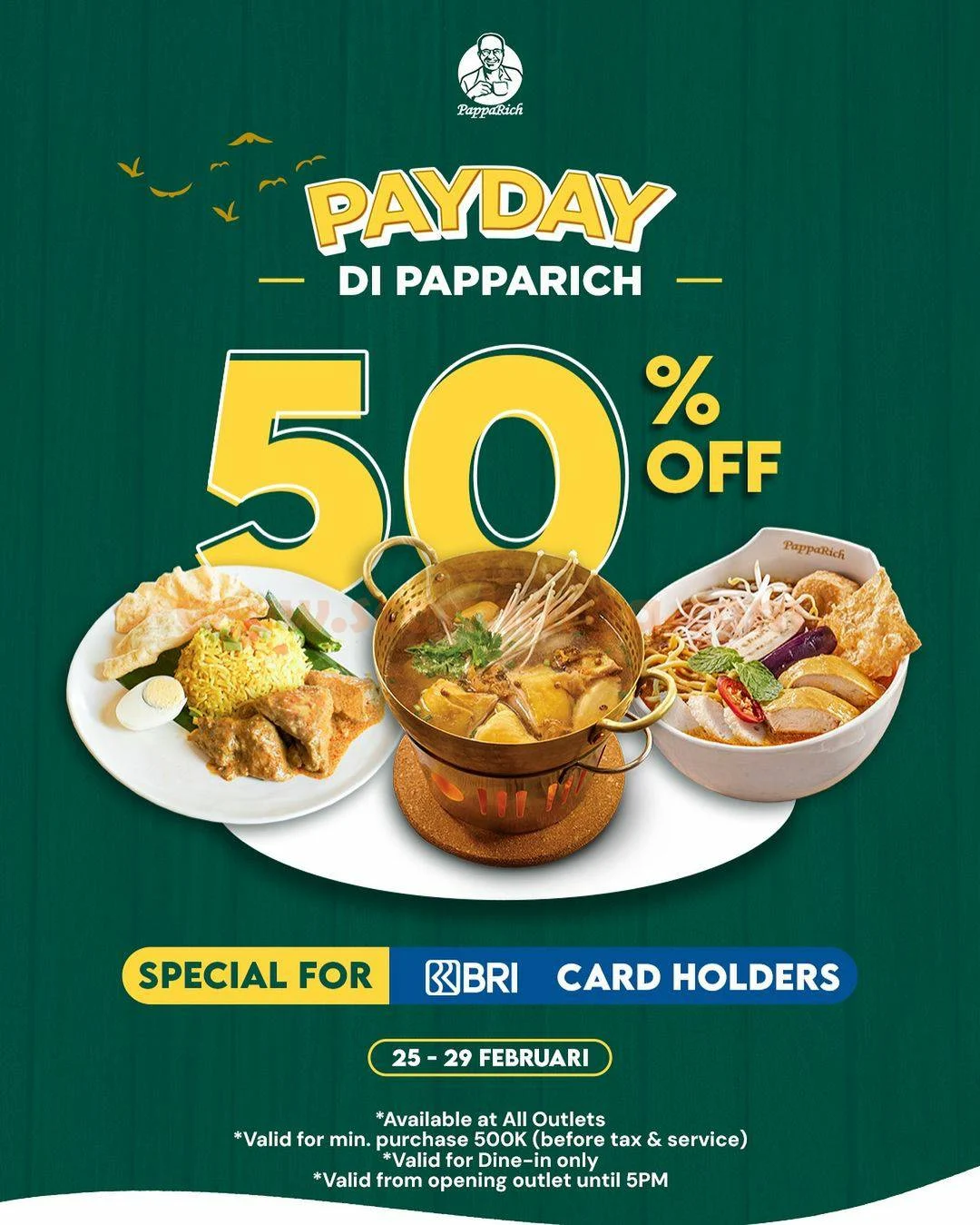 Promo PAPPARICH BRI PAYDAY – Spesial Diskon 50%