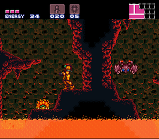 Super Metroid - Columnas fuego