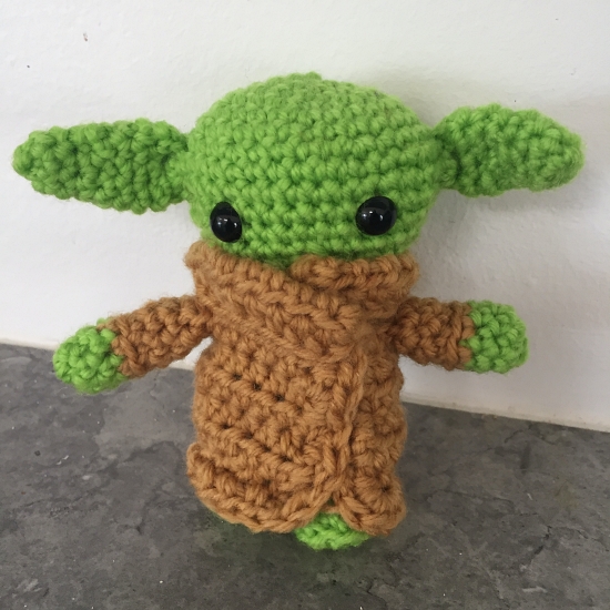 crocheted baby yoda