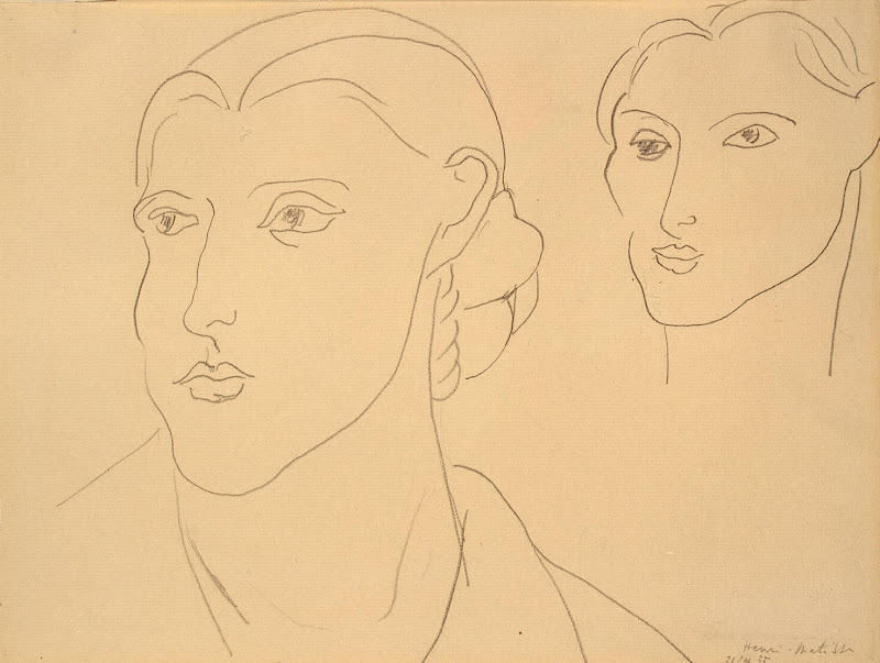 Two Studies of a Woman's Head by Henri Matisse - Genre Paintings from Hermitage Museum