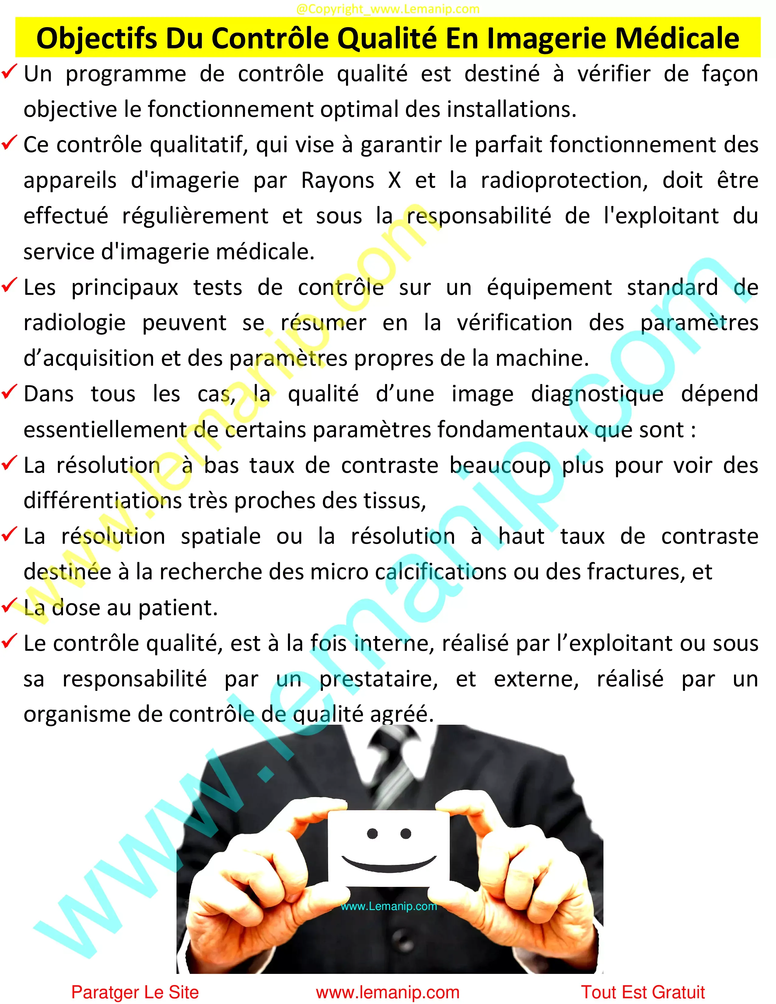 Objectifs Du Contrôle Qualité En Imagerie Médicale