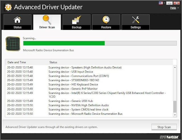 Scan Advanced Driver updater