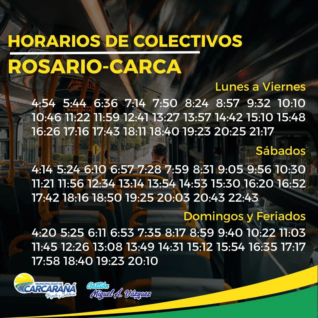 Horarios Colectivos de Rosario a Carcarañá