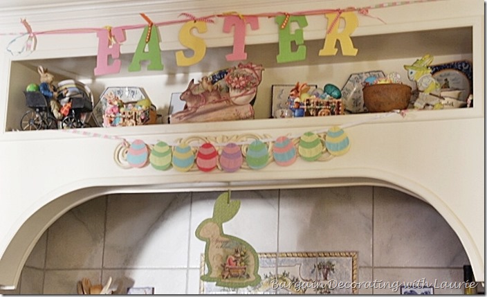 Easter decor in our kitchen-Bargain Decorating with Laurie