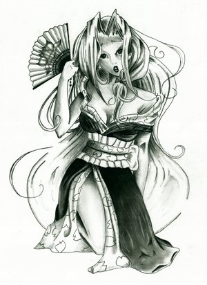 Japanese Geisha Tattoo Design Picture 5