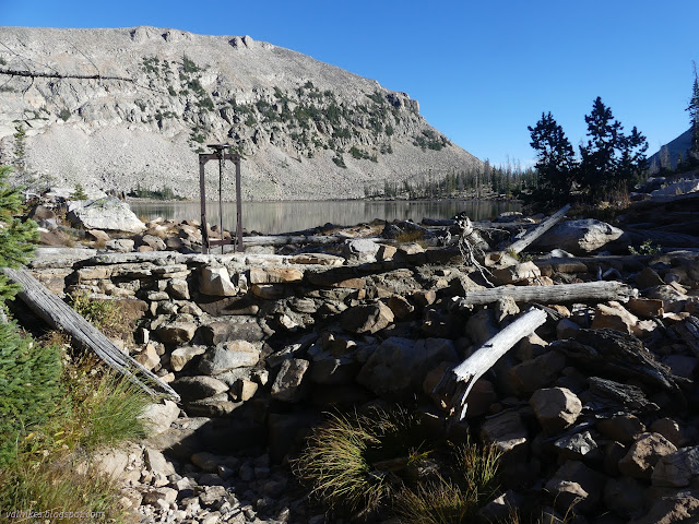 24: built up rocks and a crank to open a gate