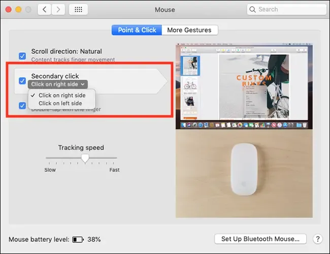 Cara setting mouse Apple untuk tangan kiri di macOS