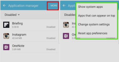 How to list applications in Galaxy S7 application manager