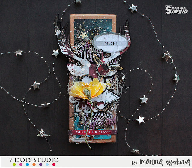 @marinasyskova #scrap #scrapbooking #giftbox #alteredart #xmas #7dotsstudio #mixedmedia