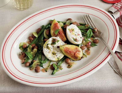 Fresh Fig, Mozzarella and Bean Salad with Basil Dressing