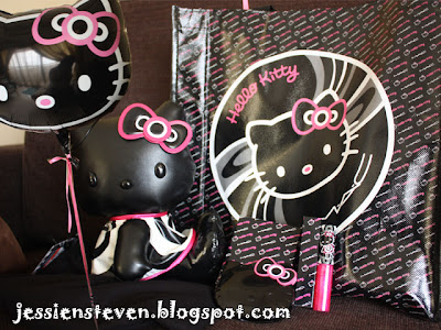 1 soft black pleather 8" Hello Kitty plush doll @ RM 169.90