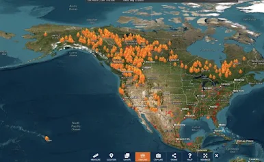 カナダの山火事マップ