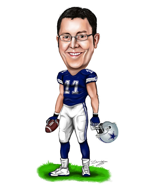 Caricature Commission One Person Dallas Cowboy