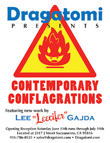 Leecifer's “Contemporary Conflagrations” Custom Toy Show at Dragatomi Flyer