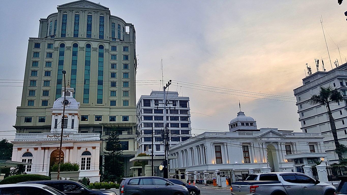 beautiful colonial buildings: the old Medan City Hall and Bank of Indonesia Representative Office