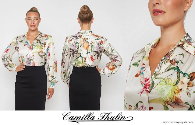 Crown Princess Victoria wore Camilla Thulin naples passion blouse