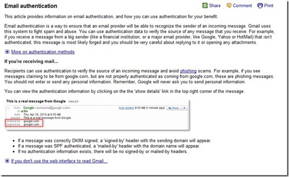 goole email authen