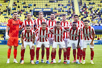 REAL SPORTING DE GIJÓN. Temporada 2023-24. Rubén Yáñez, Carlos Izquierdoz, Christian Rivera, Pablo Insua, Róber Pier, Cote. Víctor Campuzano, Nacho Méndez, Guille Rosas, Juan Otero y Gaspar Campos. VILLARREAL C. F. B 0 🆚 REAL SPORTING DE GIJÓN 3 Sábado 04/11/2023, 16:15 horas. Campeonato de Liga de 2ª División,  jornada 14. Villarreal, Castellón, estadio de La Cerámica: 2.598 espectadores. GOLES: ⚽0-1: 4’, Juan Otero. ⚽0-2: 57’, Víctor Campuzano. ⚽0-3: 72’, Cote.