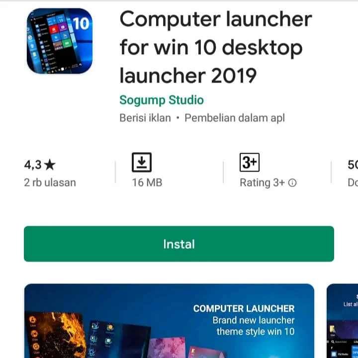 Cara ubah tempilan hp android menjadi windows 10